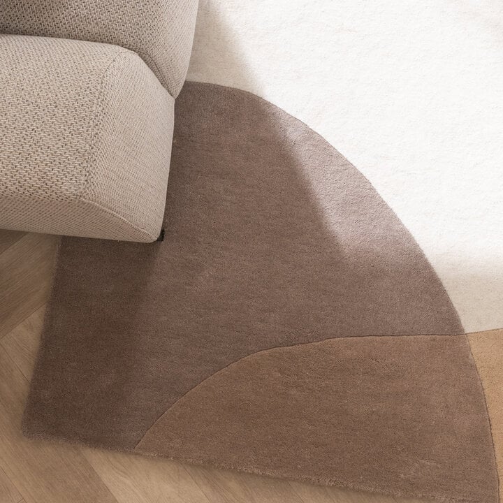 Abstrakt Matta I Ull - Clarice Gräddvit/Beige