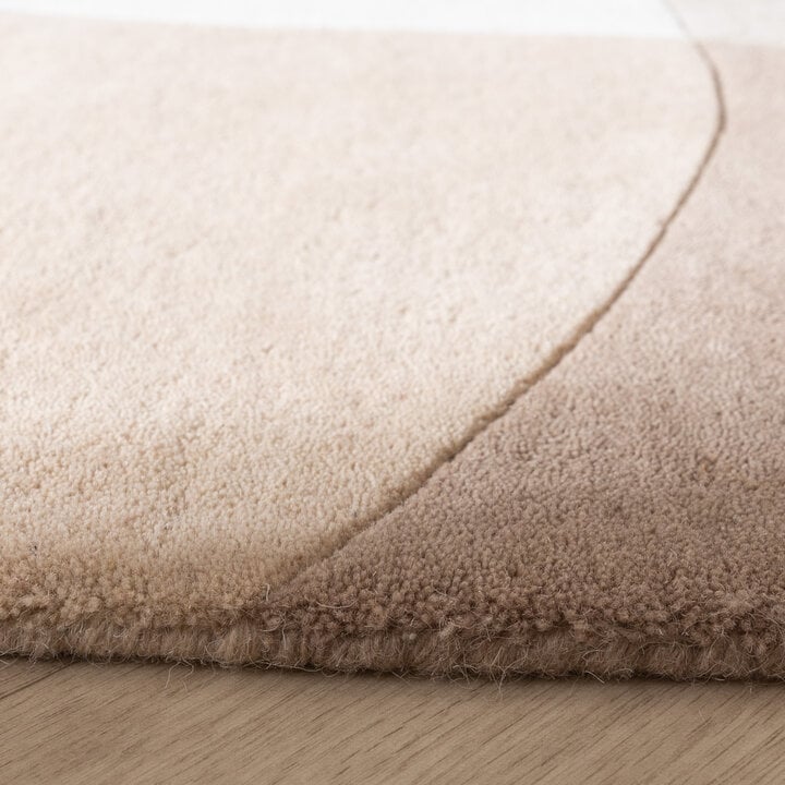 Abstrakt Matta I Ull - Clarice Gräddvit/Beige