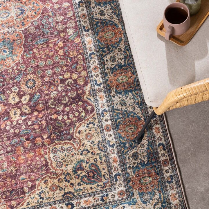 Inomhus- Och Utomhusmattamatta - Kairo Medaillon Bourgogne