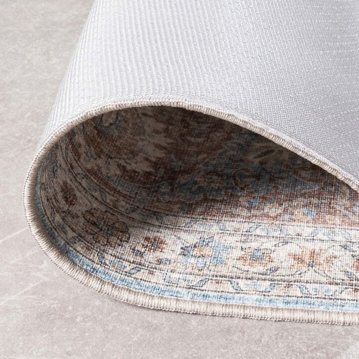 Inomhus- Och Utomhusmattamatta - Kairo Medaillon Ljusblå/Gräddvit