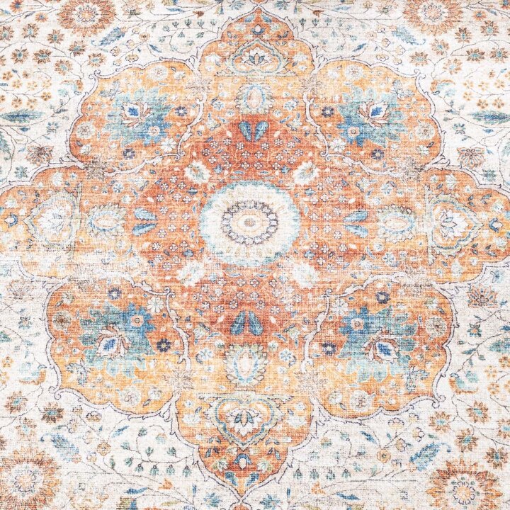 Inomhus- Och Utomhusmattamatta - Kairo Medaillon Gräddvit/Flerfärgad