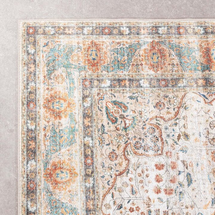 Inomhus- Och Utomhusmattamatta - Kairo Medaillon Gräddvit/Flerfärgad