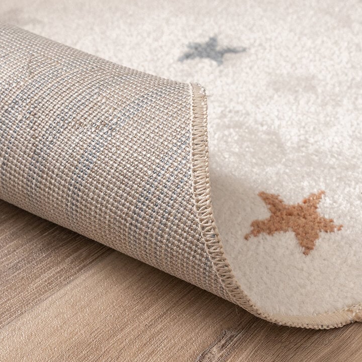 Rund Tvättbar Barnmatta - Ravi Stars Flerfärgad