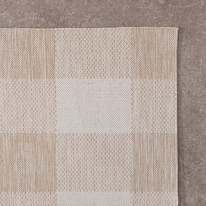 Inomhus- Och Utomhusmatta - Ranch Checkerboard Beige
