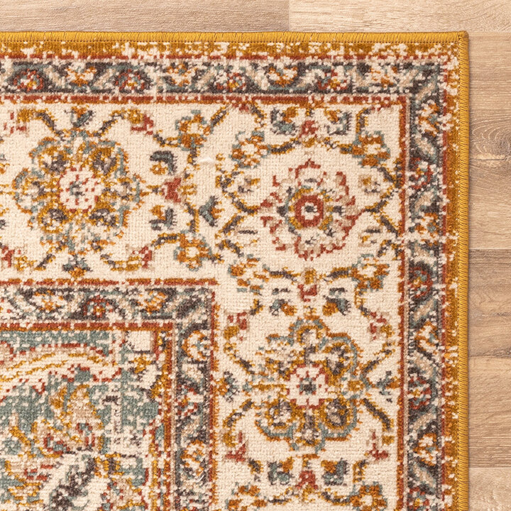 Matta I Vintagestil - Thirza Medaillon Okragul/Flerfärgad