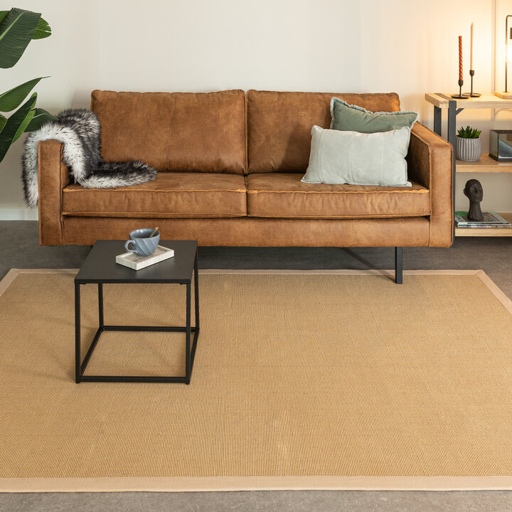 Sisalmatta - Tulum Border Beige
