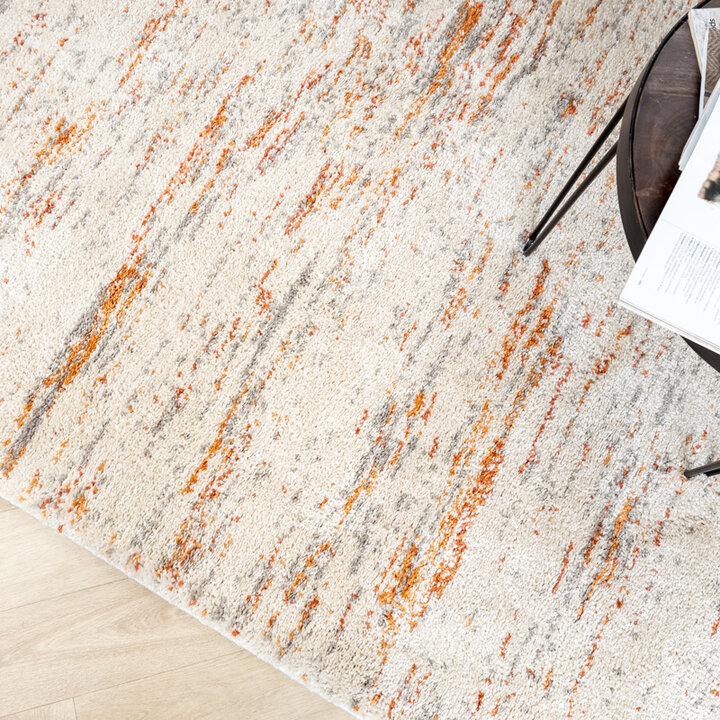 Matta Med Hög Lugg - Blend Gräddvit/Terrakotta