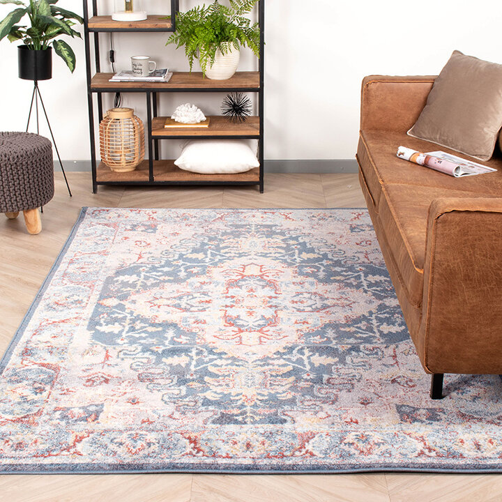 Matta I Vintagestil - Inspire No. 216 Blå/Röd