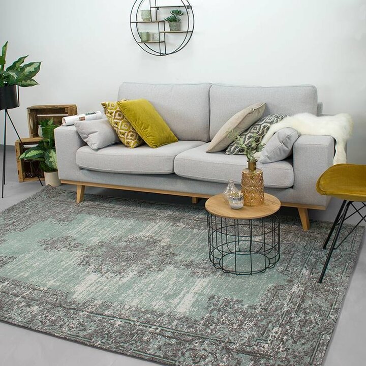 Matta I Vintagestil - Dreams Grön/Grå