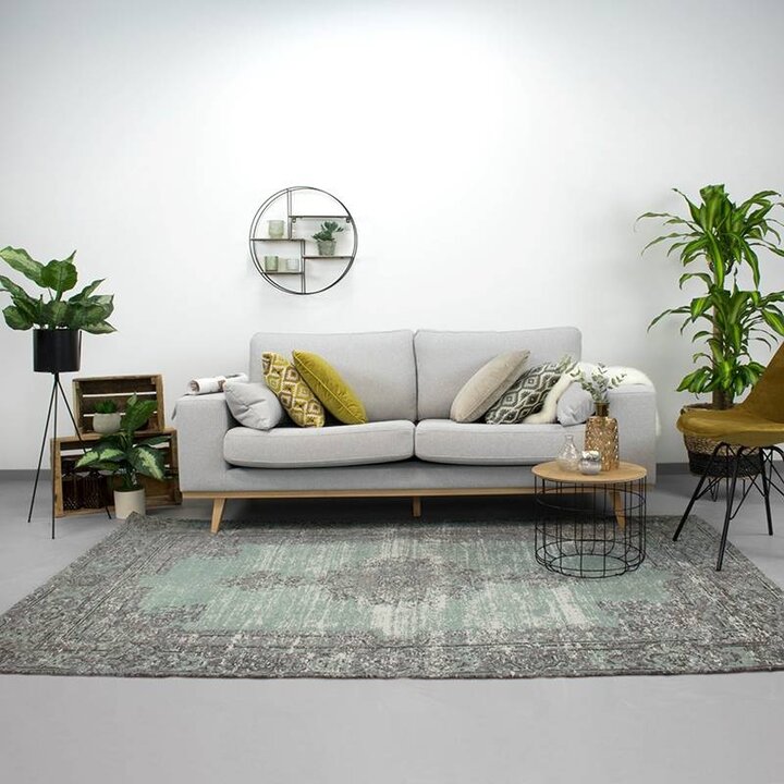 Matta I Vintagestil - Dreams Grön/Grå