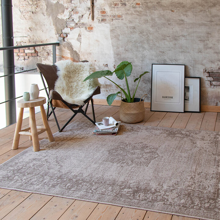 Matta I Vintagestil - Miracle Grå/Brun