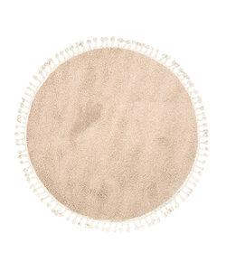 Rund Matta Med Hög Lugg  - Lofty Fringe Beige