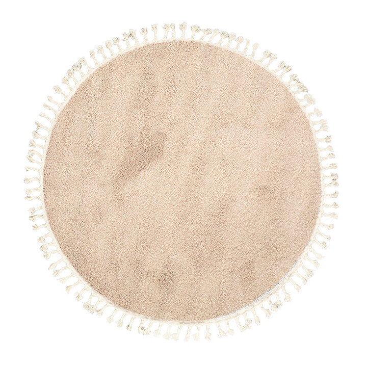 Rund Matta Med Hög Lugg  - Lofty Fringe Beige