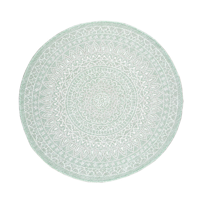 Rund Utomhusmatta - Summer Aztec Mintgrön - sfeer