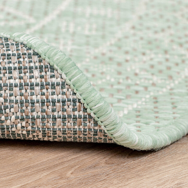 Rund Utomhusmatta - Summer Aztec Mintgrön