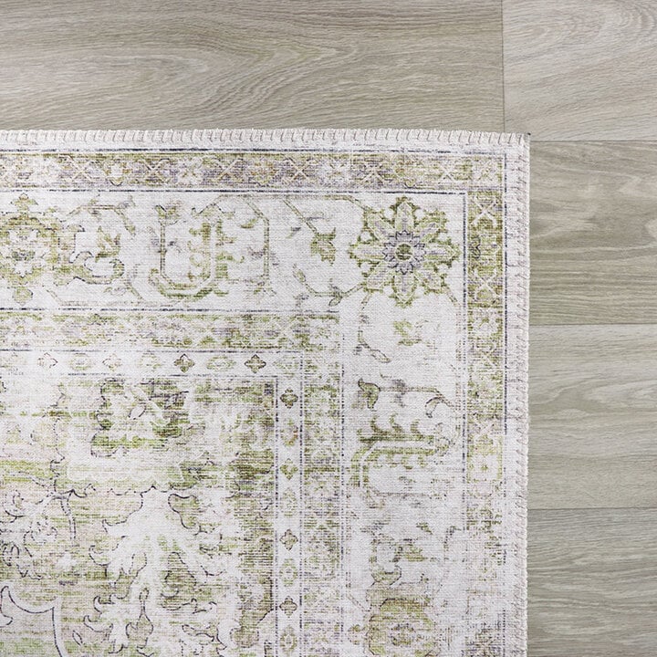 Matta I Vintagestil - Lago Grön/Gräddvit