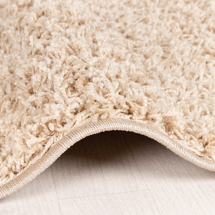 Rund Matta Med Hög Lugg  - Solid Beige