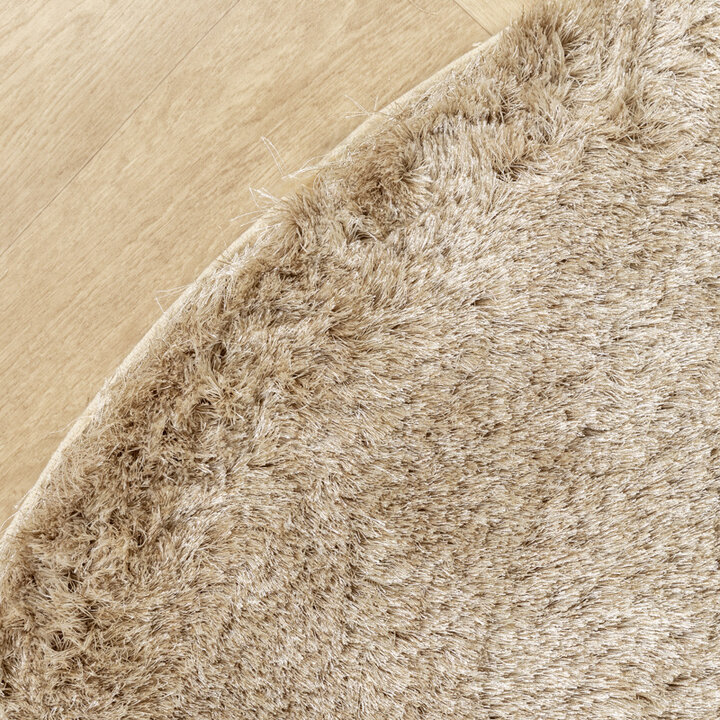 Rund Matta Med Hög Lugg  - Glorious Champagne/Gräddvit