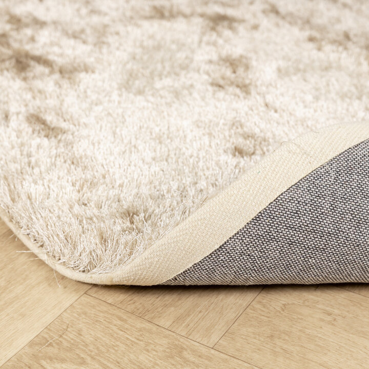 Rund Matta Med Hög Lugg  - Glorious Champagne/Gräddvit