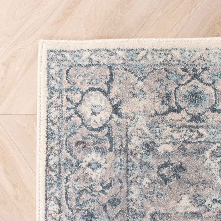 Matta I Vintagestil - Inspire No. 218 Blå/Gräddvit