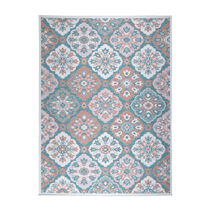 Bohemisk Utomhusmatta - Vedra Tile Blå