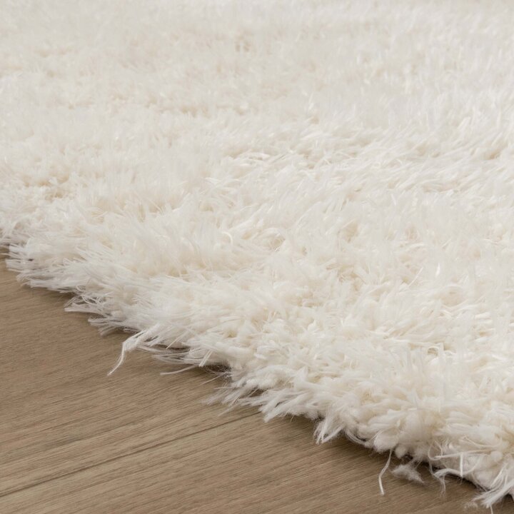 Rund Shagmattor - Blaze Vit