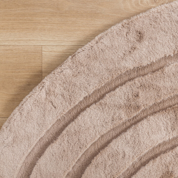 Rund Matta Med Hög Lugg  - Carvy Curves Taupe