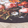 Rund Blommig Matta - Florine Svart/Orange - thumbnail 3