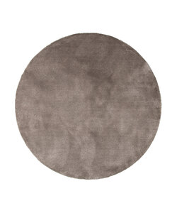 Rund Tvättbar Viskosmatta - Vive Taupe