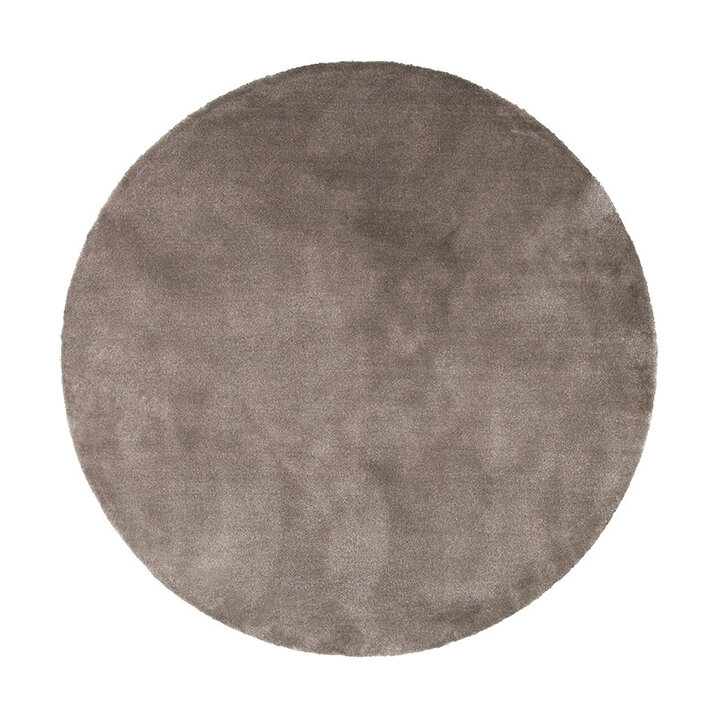 Rund Tvättbar Viskosmatta - Vive Taupe