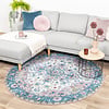 Rund Matta I Vintagestil - Lily Oriental Blå/Rosa - thumbnail