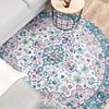 Rund Matta I Vintagestil - Lily Oriental Blå/Rosa - thumbnail 3