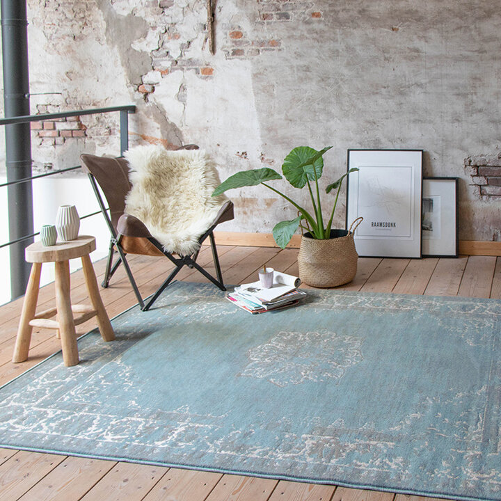 Matta I Vintagestil - Miracle Grå/Blå