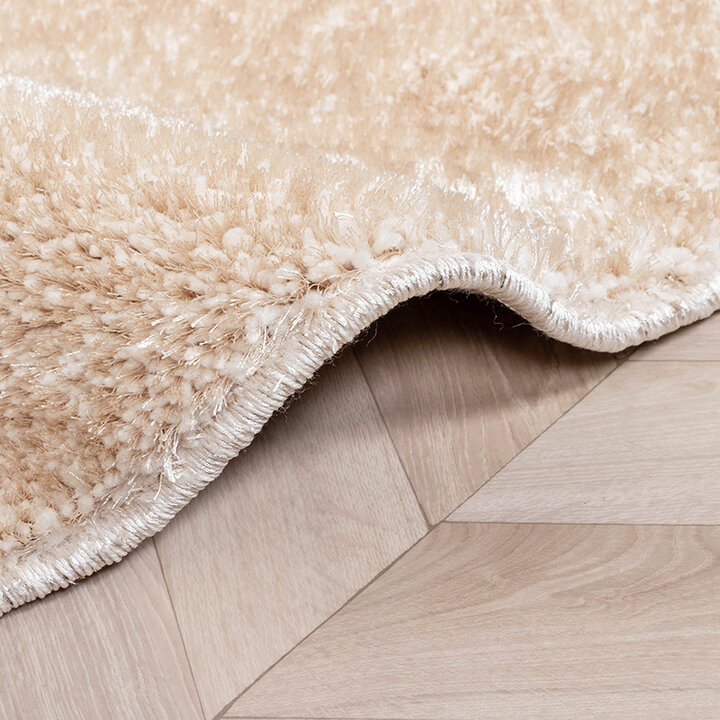 Rund Matta Med Hög Lugg  - Glazy Gräddvit