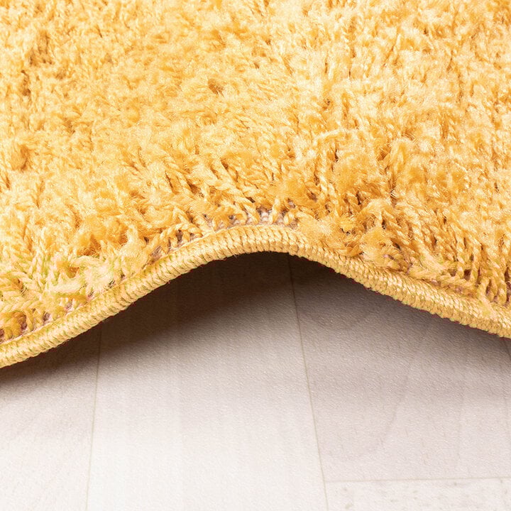 Rund Matta Med Hög Lugg  - Solid Gul