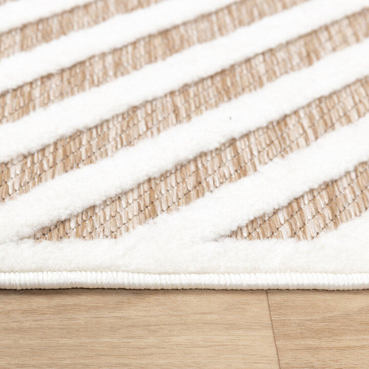 Modern Matta - Nori Lines Vit/Taupe