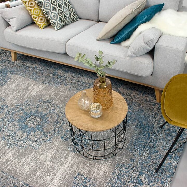 Matta I Vintagestil - Dreams Grå/Blå