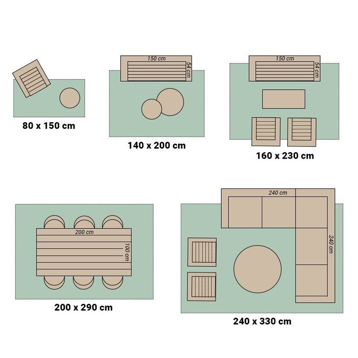 Matta I Vintagestil - Lugan Blå/Taupe