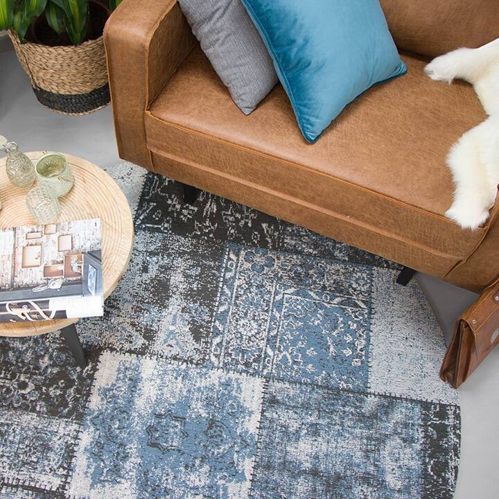 Rund Lapptäckesmatta - Dreams Grå/Blå