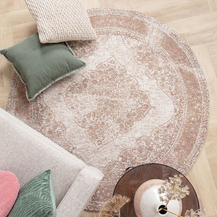 Rund Matta I Vintagestil - Admire Taupe