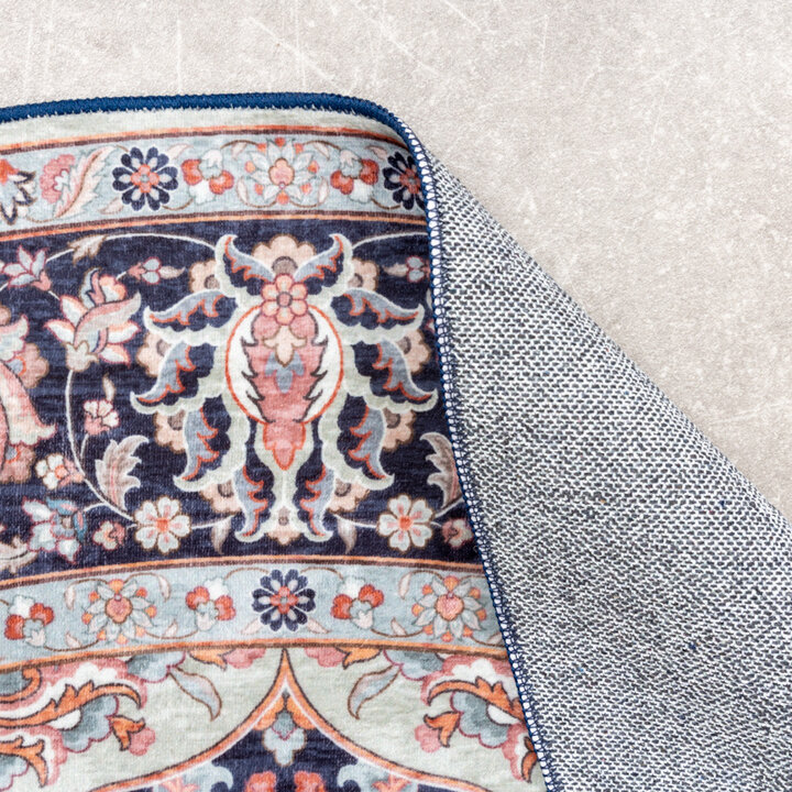 Rund Matta I Vintagestil - Imagine Medaillon Blå