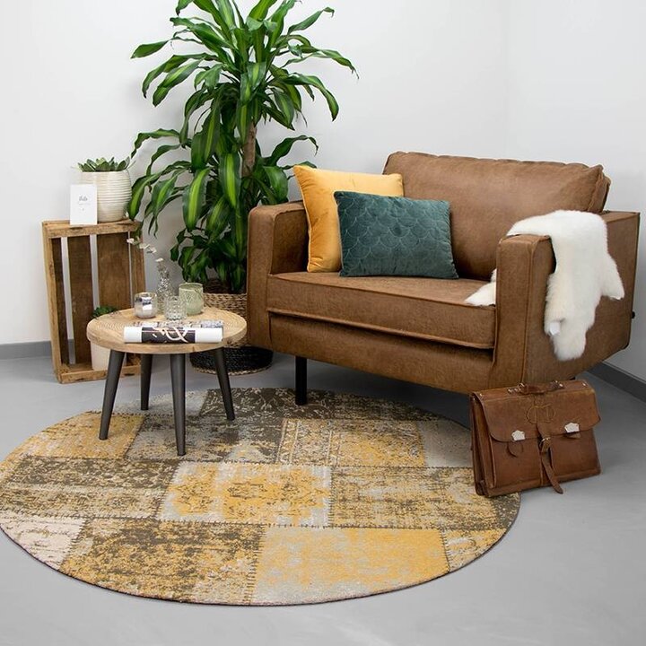 Rund Lapptäckesmatta - Dreams Ockragul