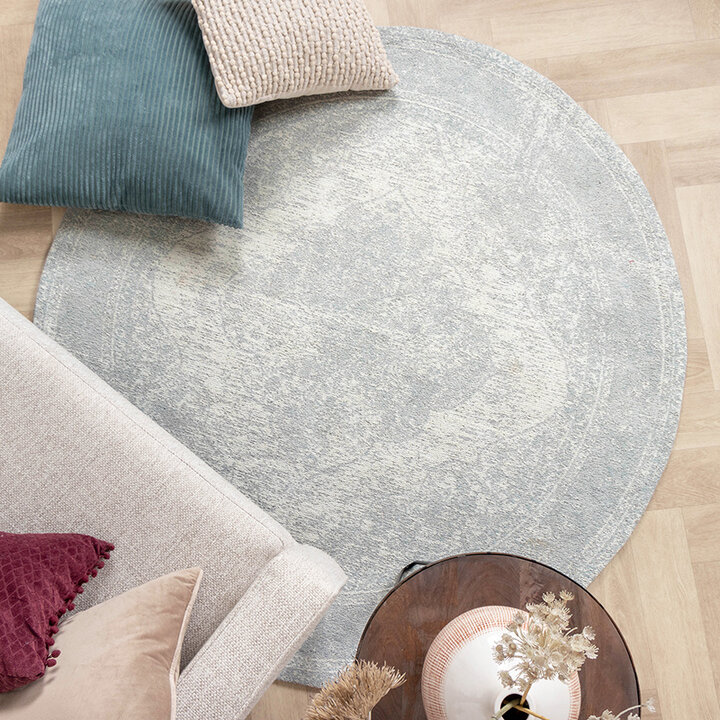 Rund Matta I Vintagestil - Admire Ljusgrå