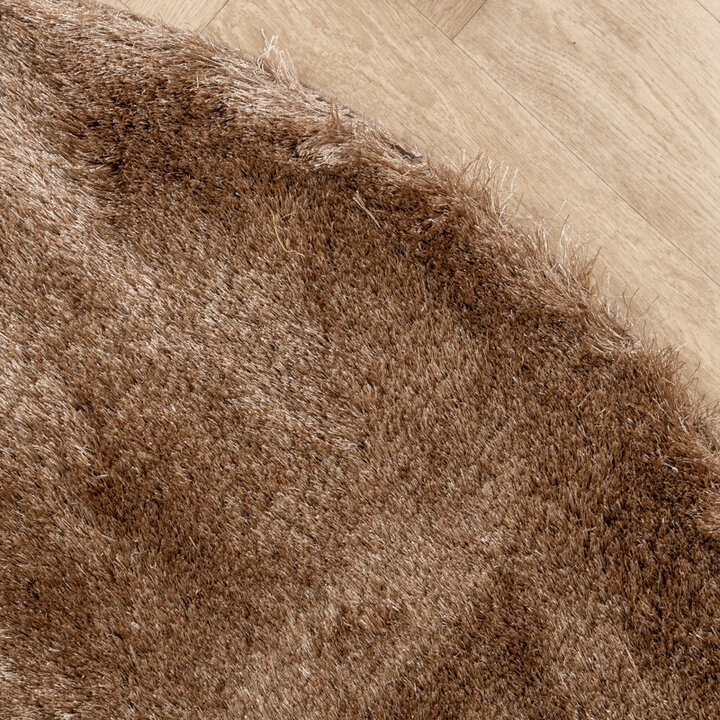 Rund Matta Med Hög Lugg  - Glorious Taupe