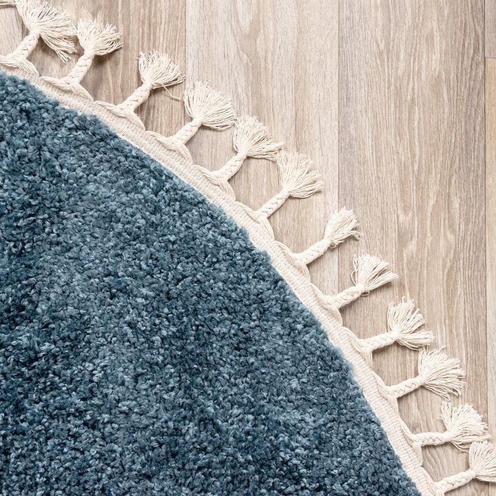 Rund Matta Med Hög Lugg  - Lofty Fringe Fringe Blå