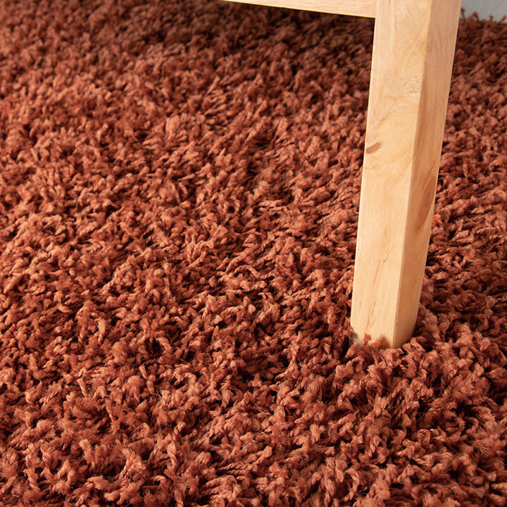 Rund Matta Med Hög Lugg  - Solid Terrakotta