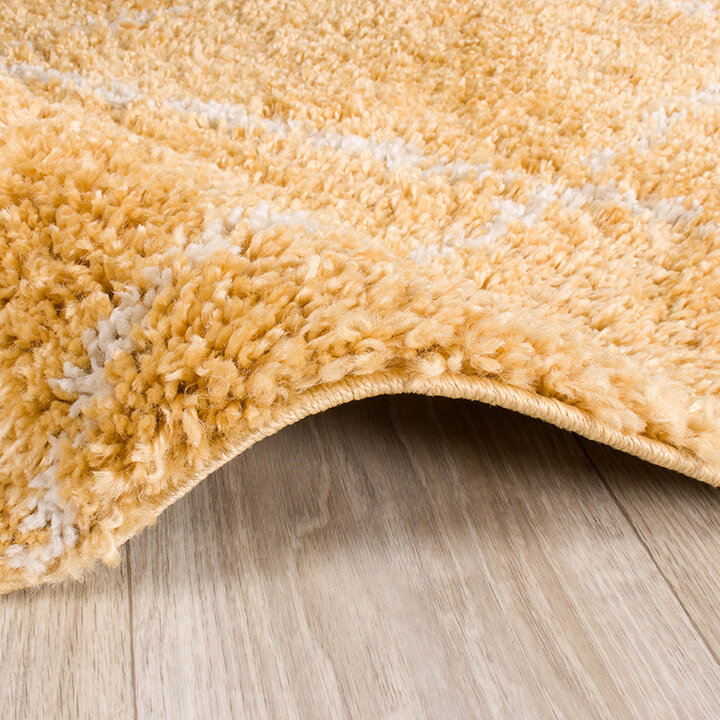 Matta Med Hög Lugg - Grand Lines Gul/Gräddvit