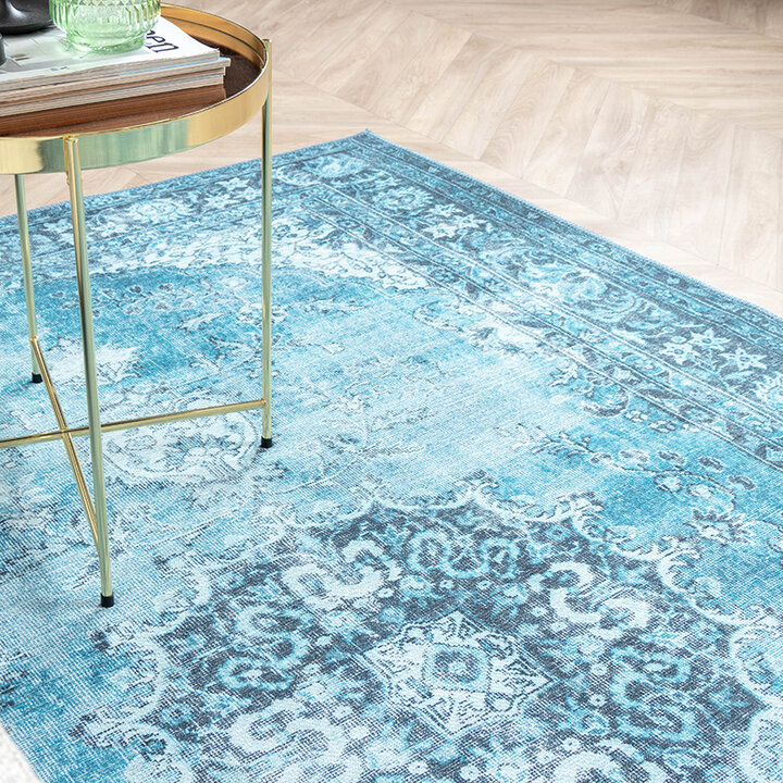 Matta I Vintagestil - Estate Medaillon Ljusblå