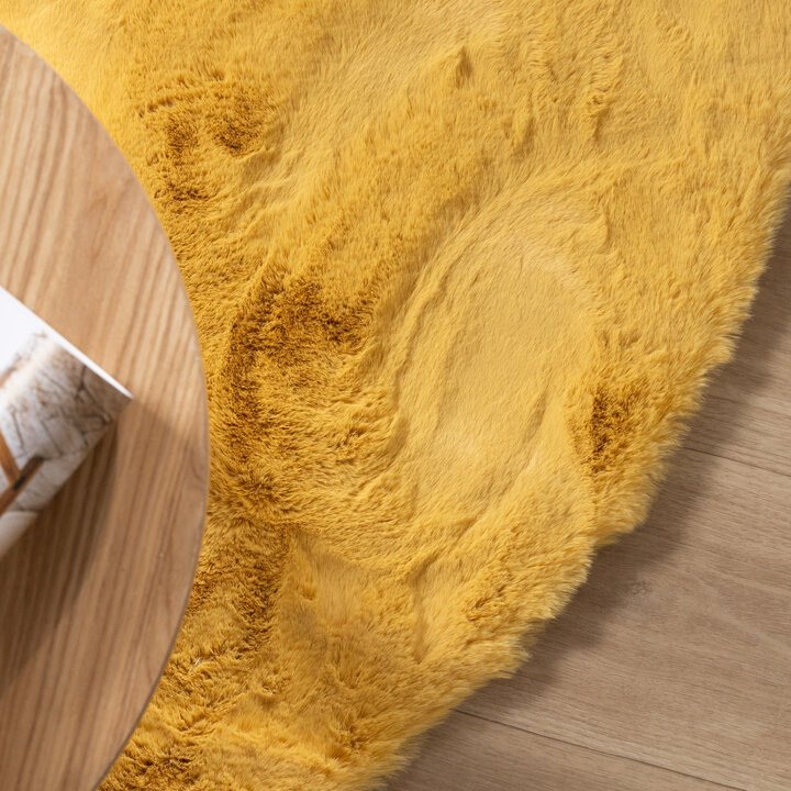 Rund Matta Med Hög Lugg  - Comfy Supreme Gul
