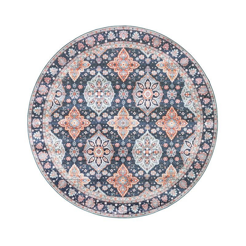 Rund Matta I Vintagestil - Imagine Oriental Blå - sfeer